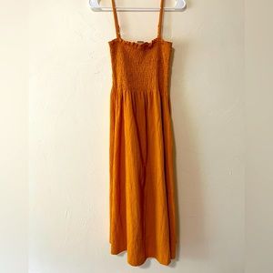 H&M yellow midi dress size S
